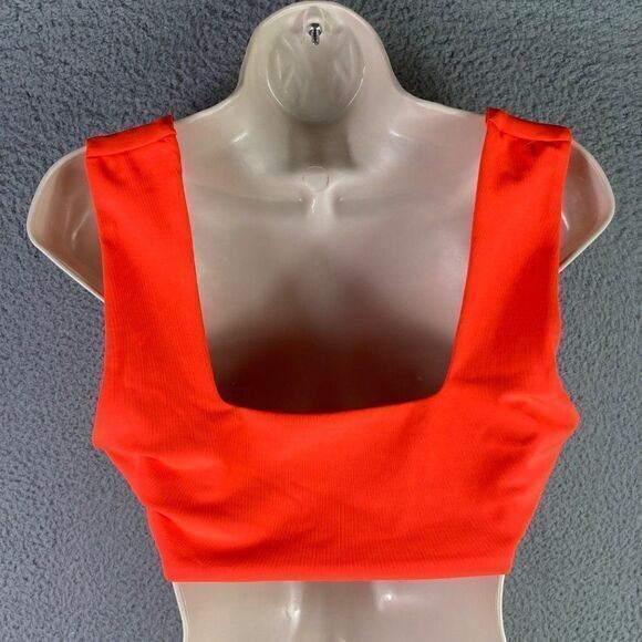 Fashion Nova Top Crop Orange Size Large Cropped Women's‎ Neon Sleeveless Stretch - Picture 4 of 11